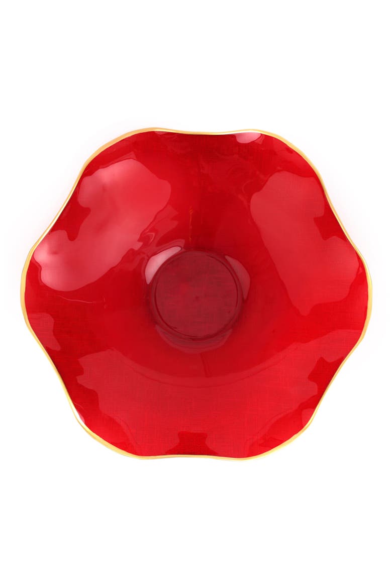 Holiday Glass Medium Bowl, Main, color, RED