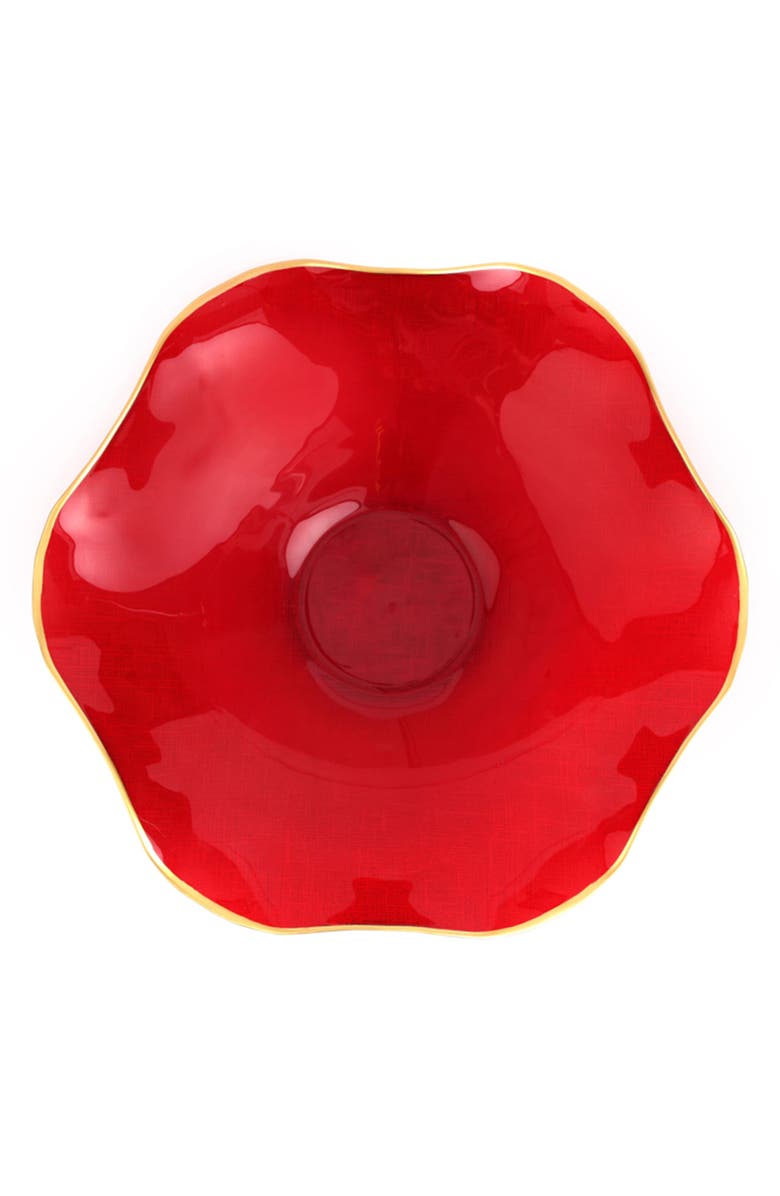 VIETRI Holiday Glass Medium Bowl, Main, color, Red