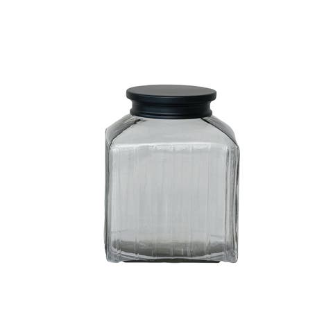 Large Square Glass Jar with Lid