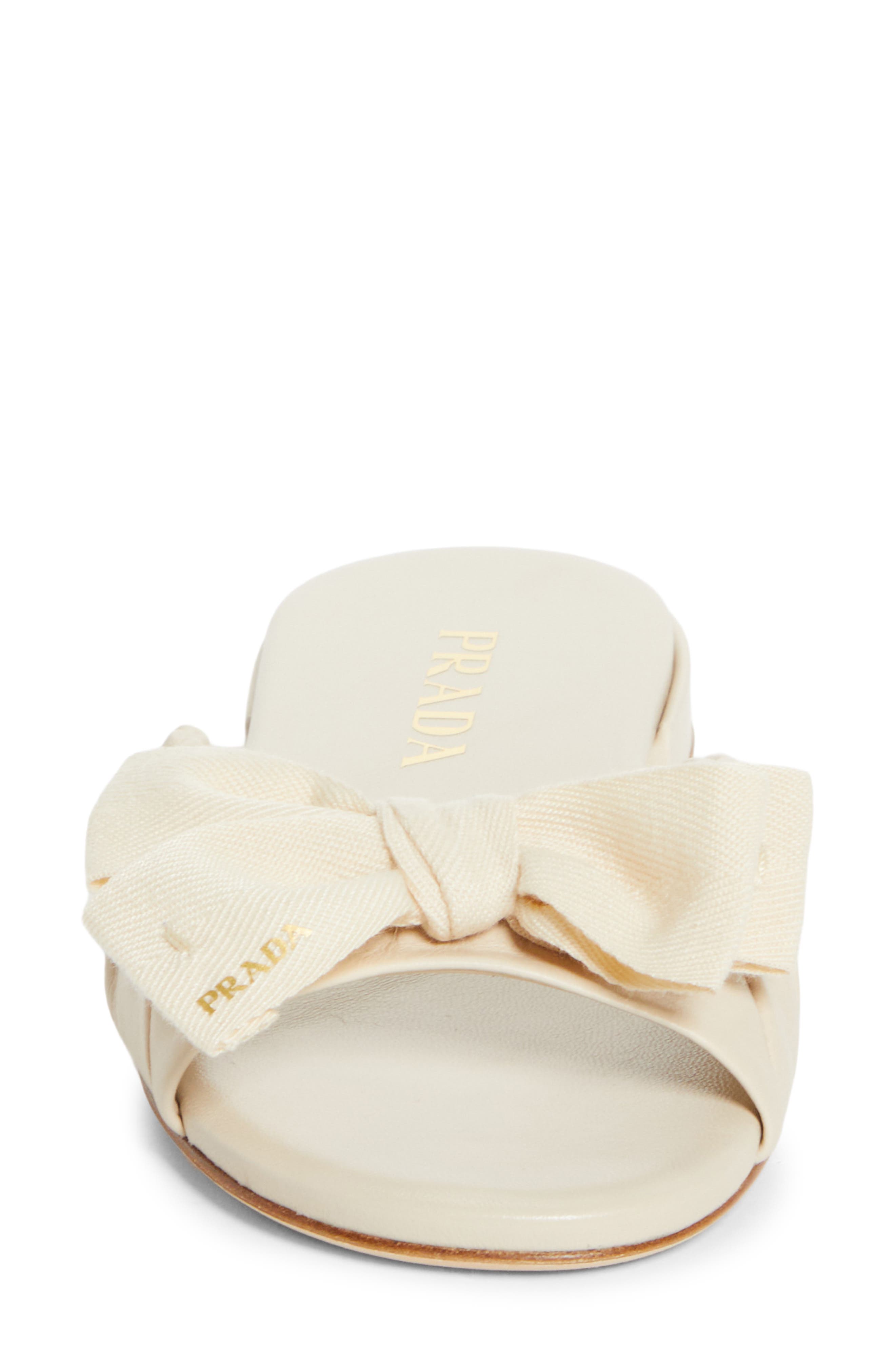 Bow Slide Sandal, Alternate, color, AVORIO