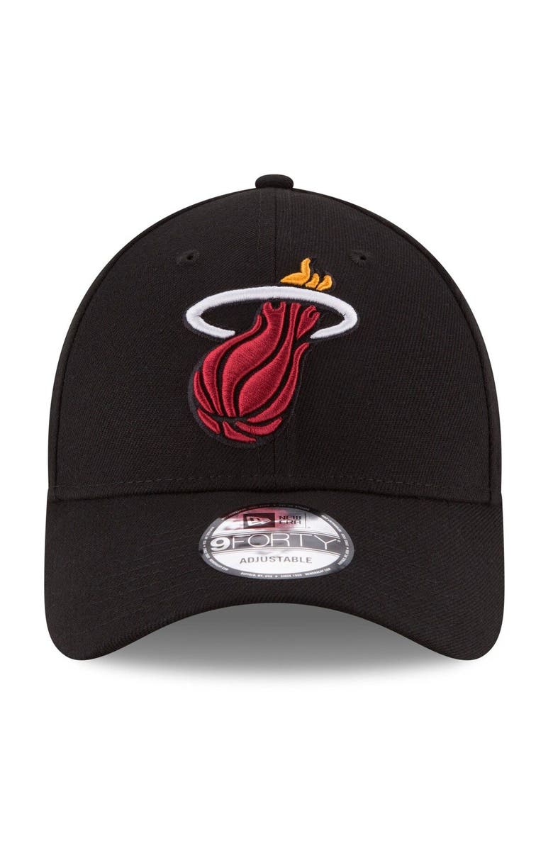 New Era Men's New Era Black Miami Heat Official Team Color 9FORTY Adjustable Hat, Alternate, color, 