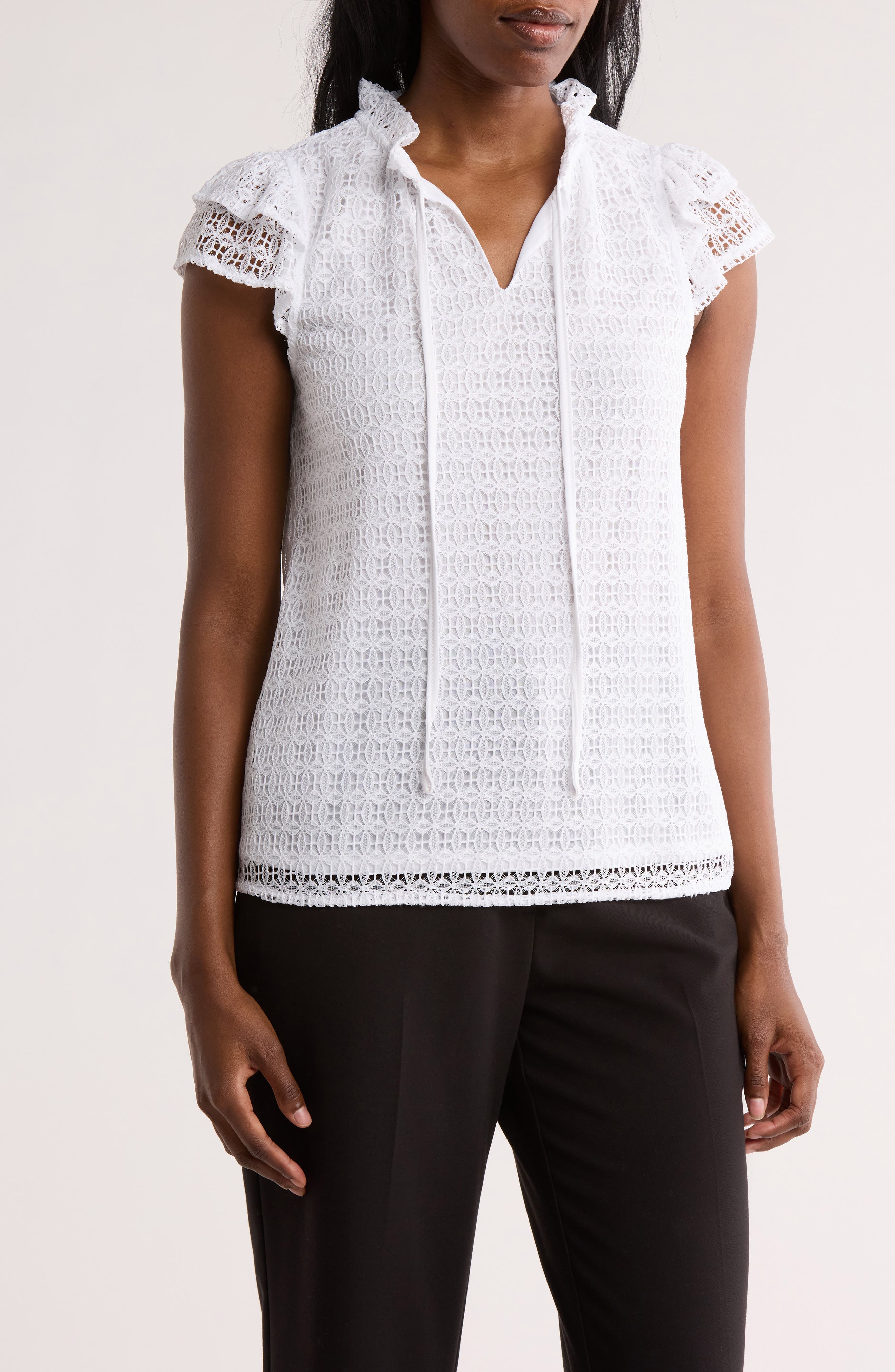 Tie Neck Lace Top - image 3