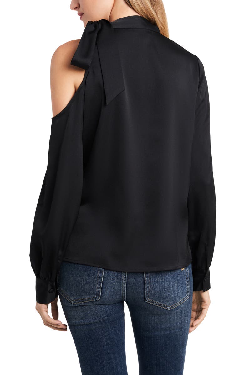 Vince Camuto Single Cold Shoulder Tie Neck Top, Alternate, color,