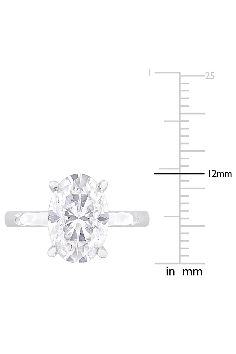 Sterling Silver Oval Lab Created Moissanite Ring, Alternate, color, SILVER