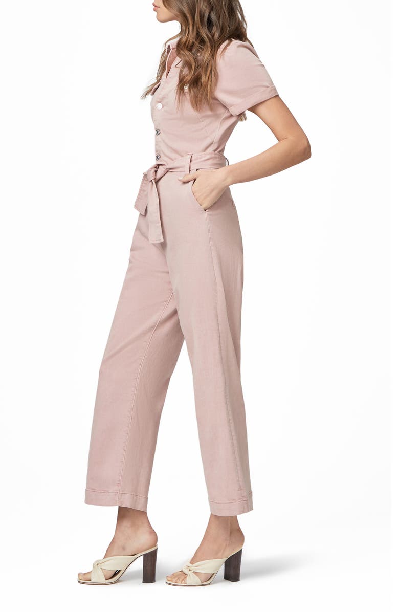 PAIGE Anessa Cotton Blend Wide Leg Jumpsuit, Alternate, color,