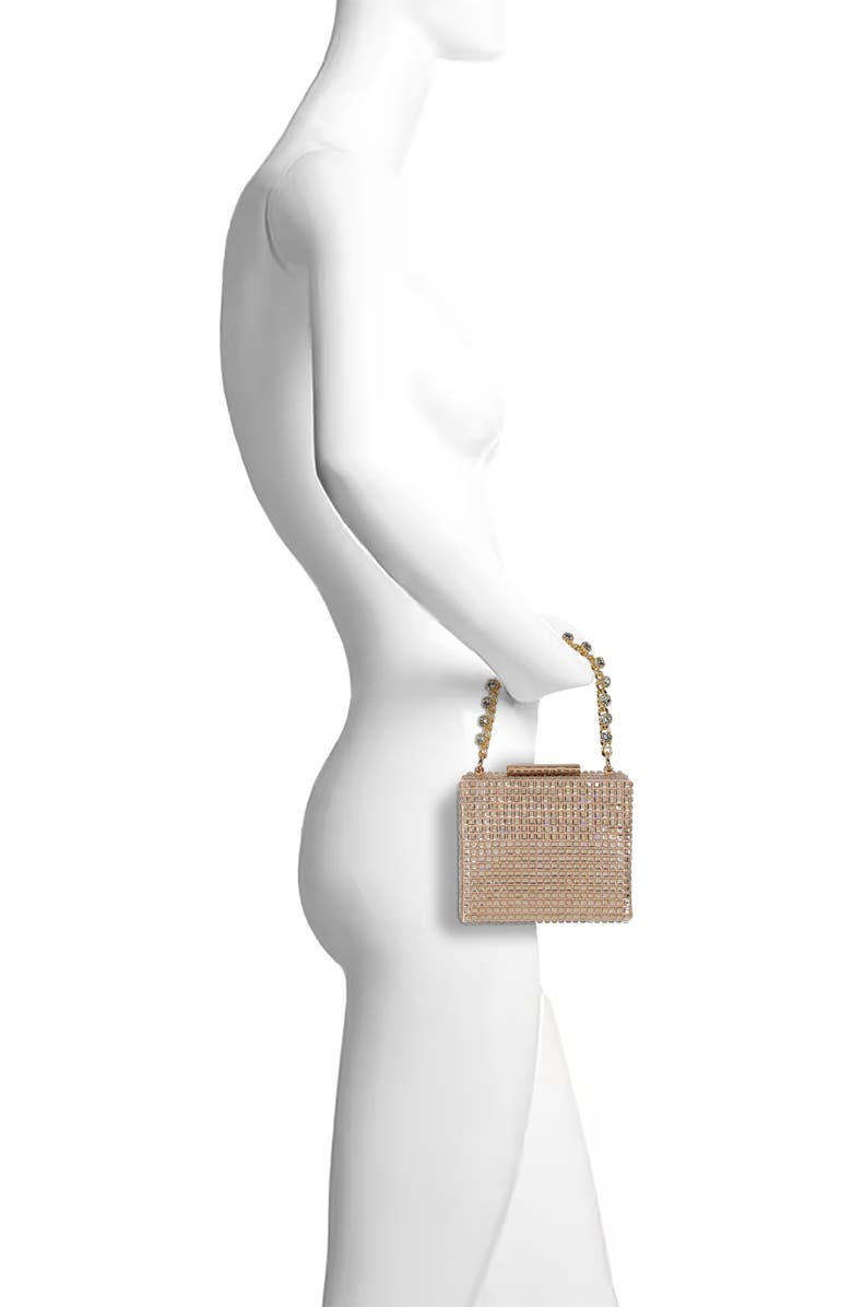 Jewel Badgley Mischka Serenity Crystal Box Clutch, Alternate, color, Champagne