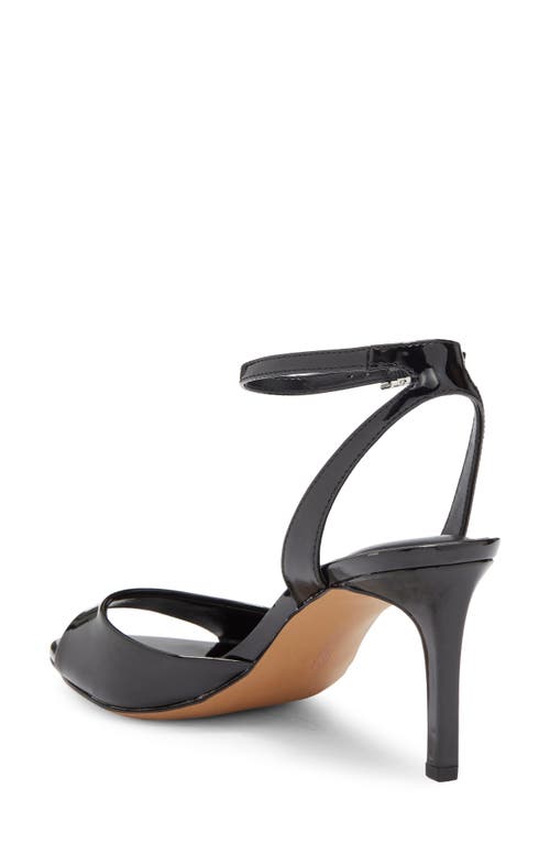 Vince Camuto Arilene Ankle Strap Sandal In Black Patent Pu