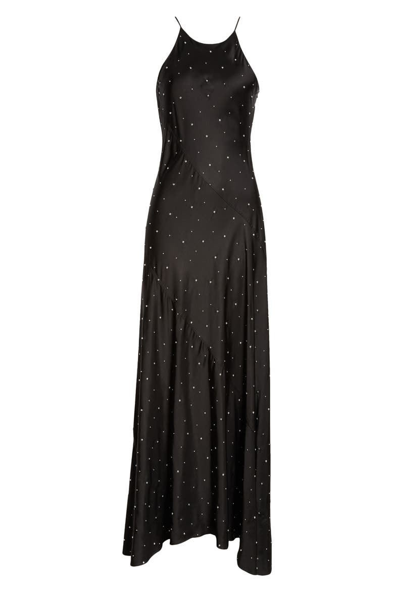 Sybil Stud Embellished Sleeveless Dress, Alternate, color, BLACK/SILVER