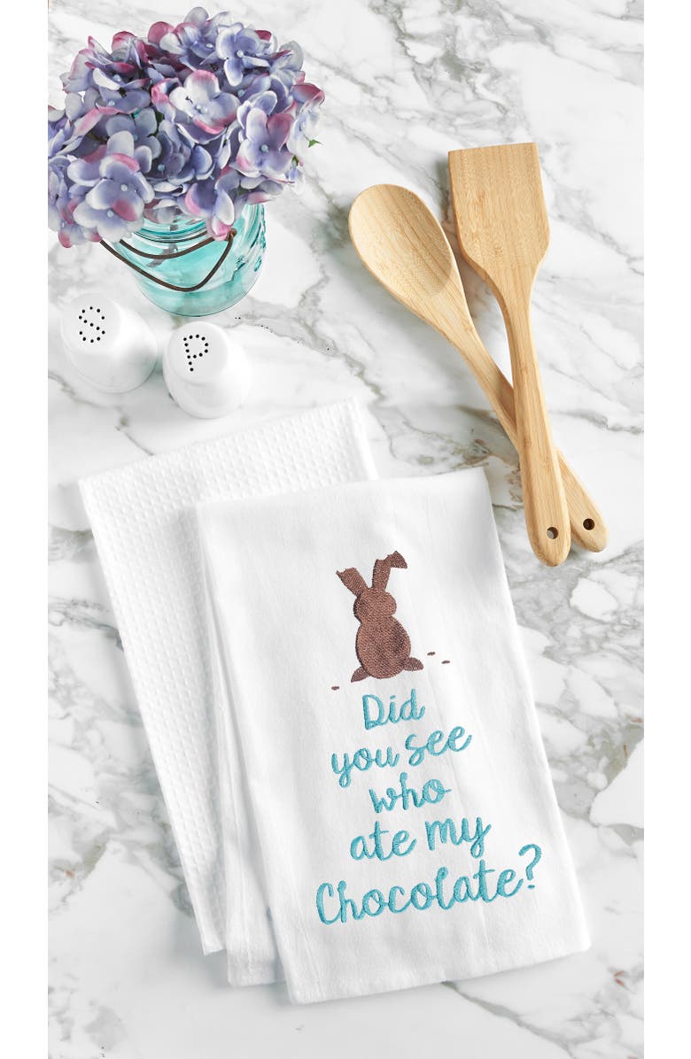 C&F Home Ate My Chocolate Embroidered Cotton Flour Sack Kitchen Towel, Alternate, color, Brown