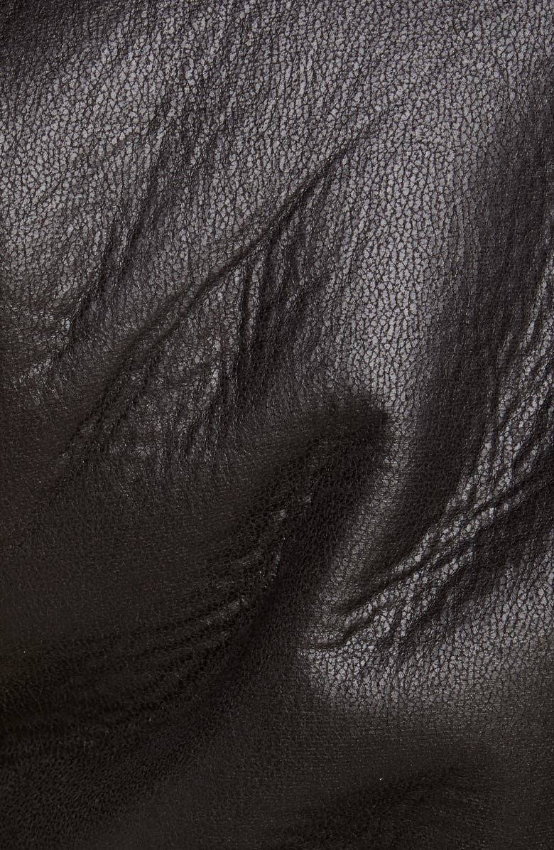 River Island Belted Faux Leather & Faux Fur Aviator Jacket, Alternate, color,