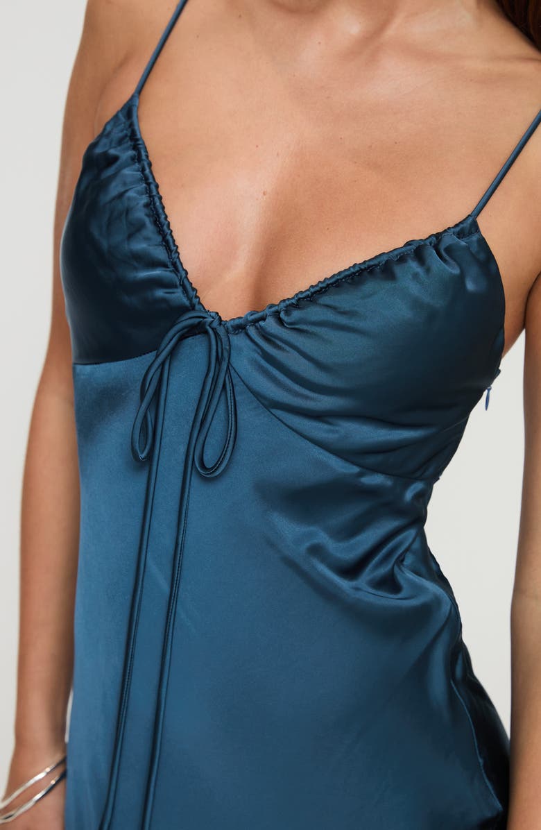 Princess Polly Maguire Satin Maxi Dress, Alternate, color, Navy