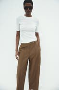 H&M Linen-blend Barrel Trousers