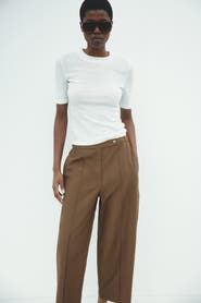 H&M Linen-blend Barrel Trousers