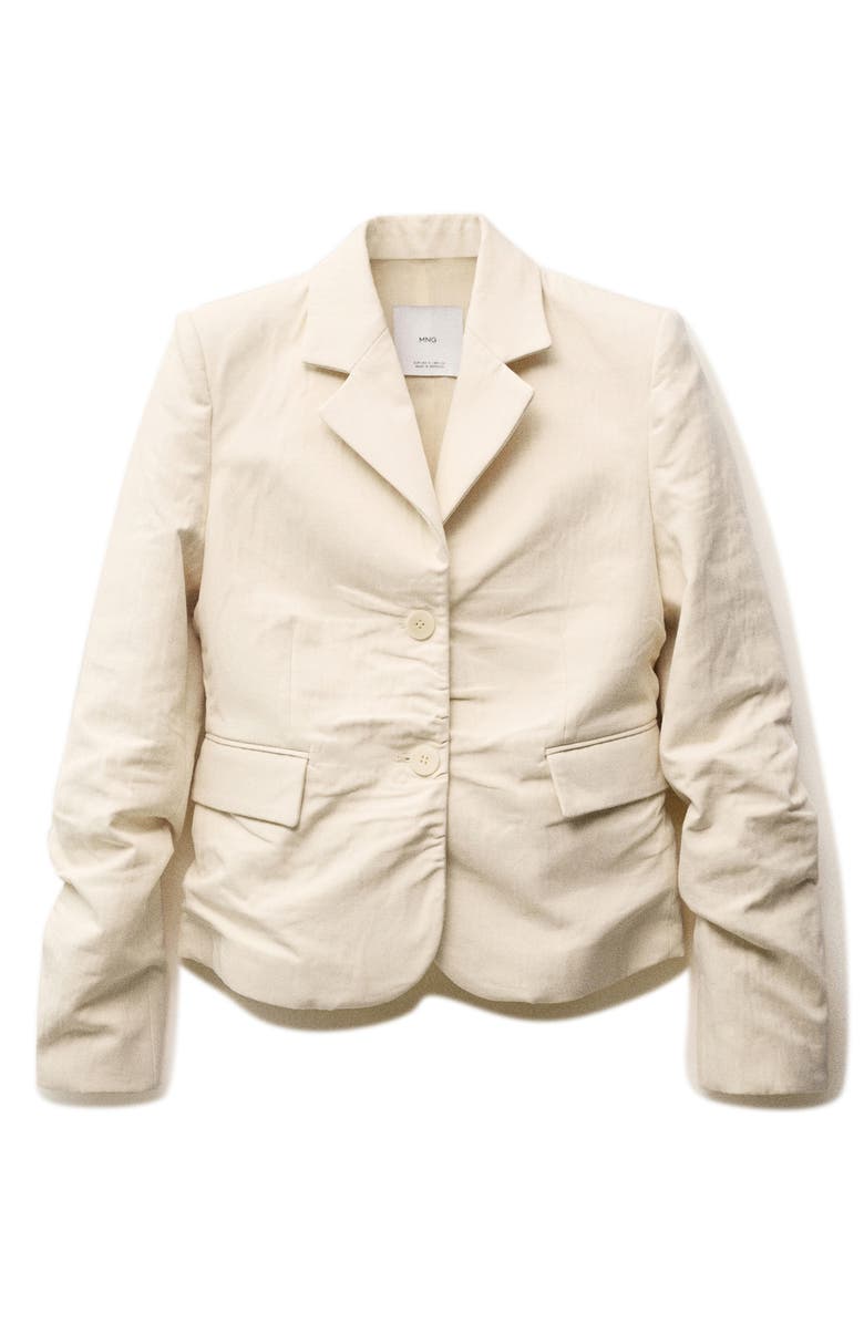 MANGO Wrinkled Cotton & Linen Suit Blazer, Alternate, color,