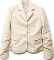 MANGO Wrinkled Cotton & Linen Suit Blazer