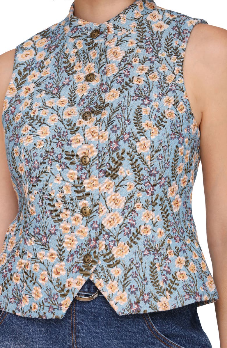 Cropped Brocade Vest