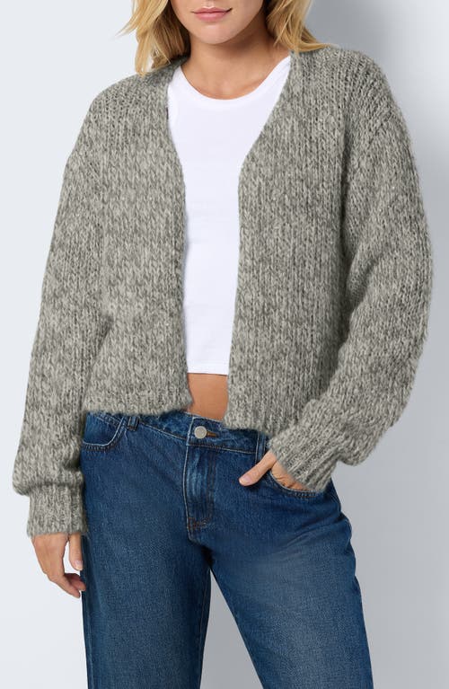 Shop Noisy May Leisa Open Front Cardigan In Silver Filigree Detail