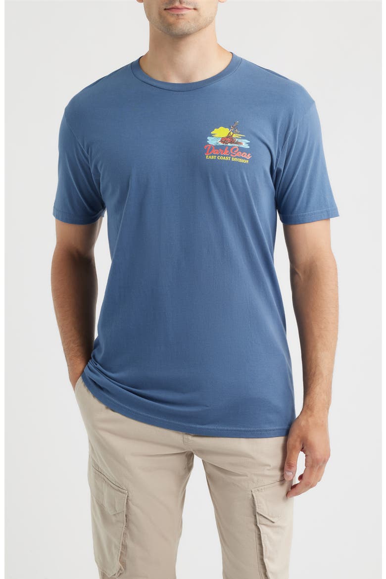 East Coast Water Logo Graphic T-Shirt, Main, color, BLUE JEAN