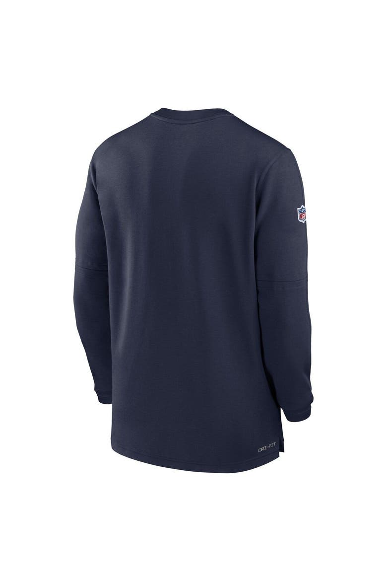 Men's Nike  Navy Denver Broncos 2023 Sideline Performance Long Sleeve Tri-Blend Quarter-Zip Top, Alternate, color, Navy