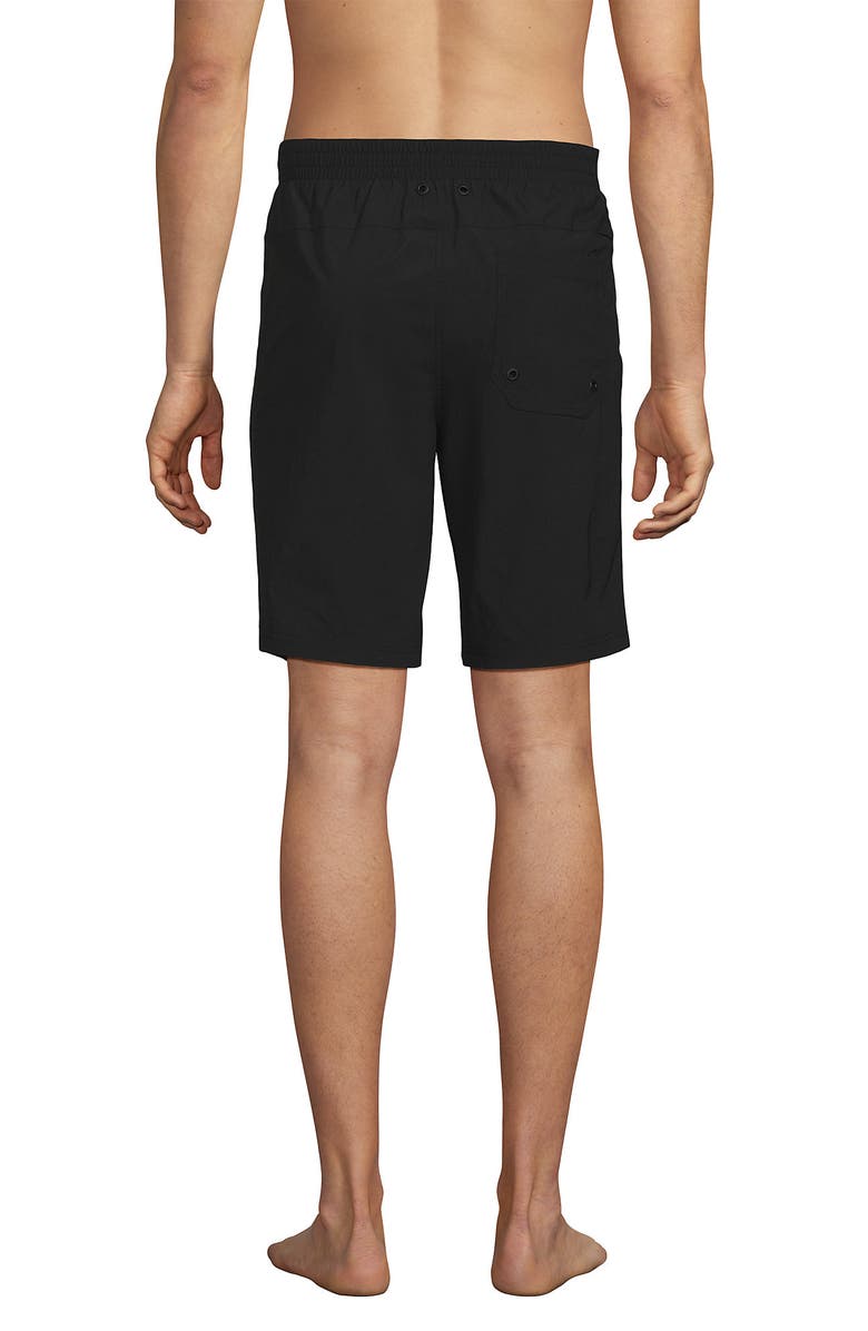 Lands' End 9" Volley Hydroliner Swim Trunks, Alternate, color, Black