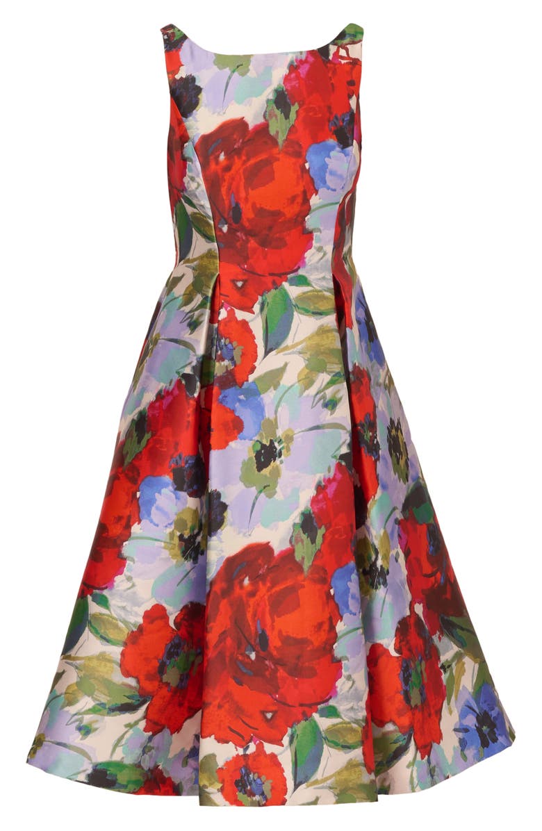 Adrianna Papell Floral Mikado Cocktail Dress, Alternate, color,