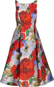 Adrianna Papell Floral Mikado Cocktail Dress