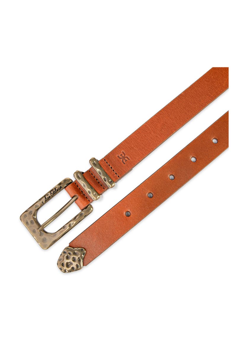 Hammered Leather Belt, Alternate, color, LIGHT BROWN