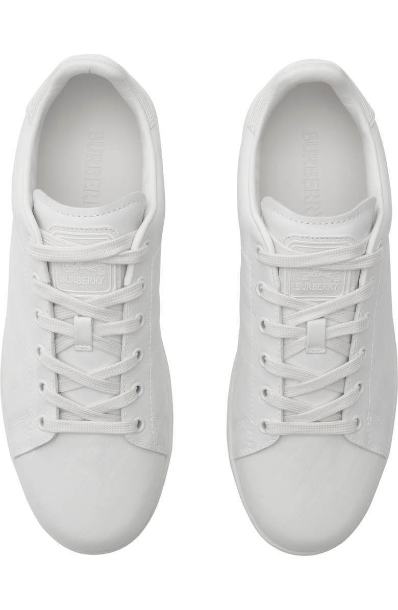 Burberry Embossed Check Leather Set Sneakers, Alternate, color, Porcelain White