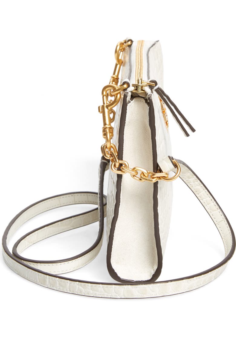 Tory Burch Carson Croc Embossed Leather Crossbody Bag, Alternate, color,