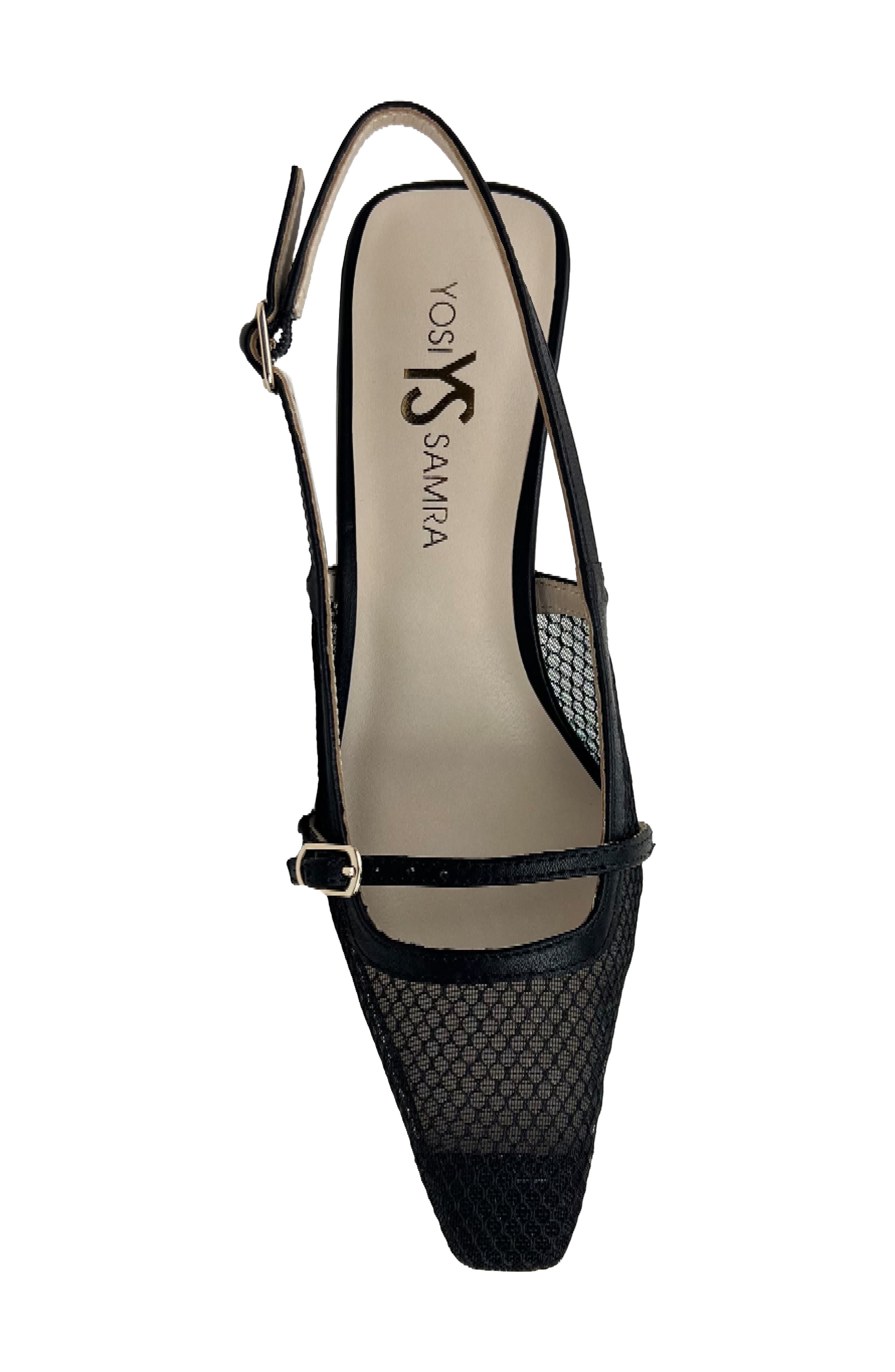 Yosi Samra Kate Slingback Pump, Alternate, color, Black Mesh