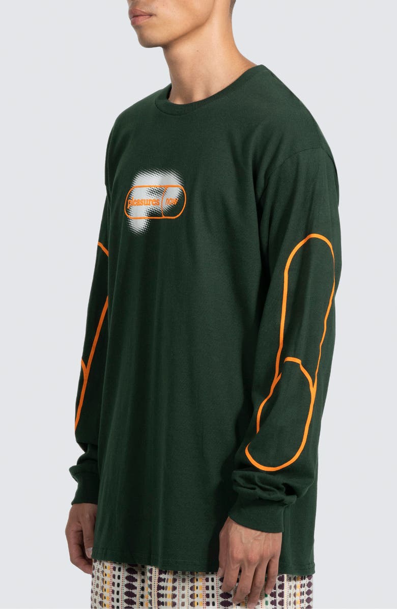 PLEASURES Pixel Long Sleeve Cotton Graphic T-Shirt, Alternate, color,