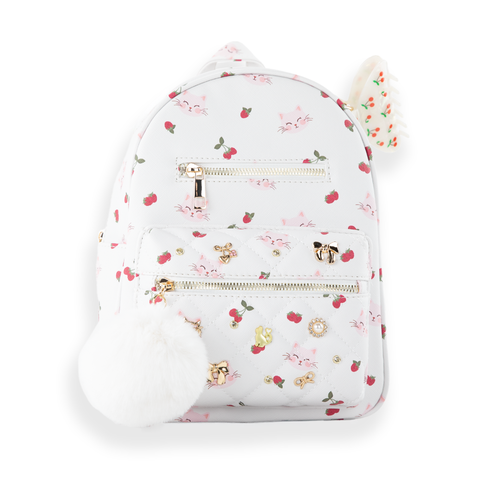 Kitten & Strawberry Quilted Mini Backpack Set