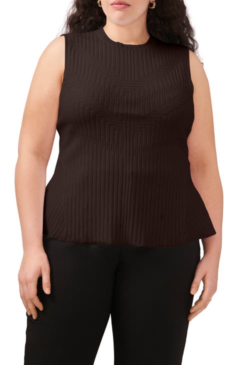 Peplum Rib Tank (Plus Size)