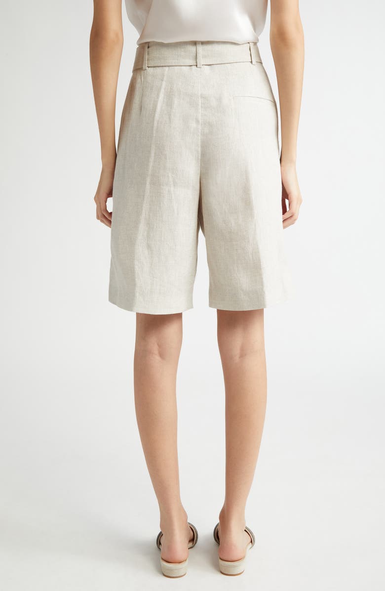 Eleventy Linen Blend Belted Bermuda Shorts, Alternate, color, 