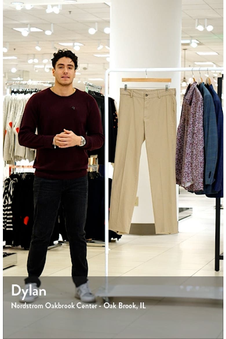 Trim Fit Cotton Poplin Dress Pants video