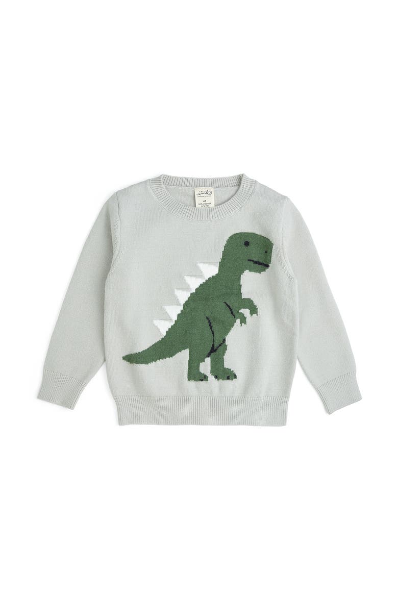 Dinosaur Sweater, Main, color, Light Grey