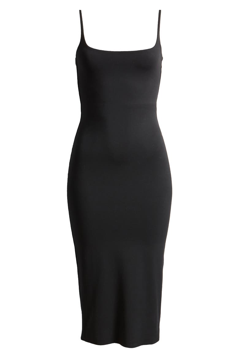 Smooth Edit Strappy Midi Slipdress, Alternate, color, BLACK