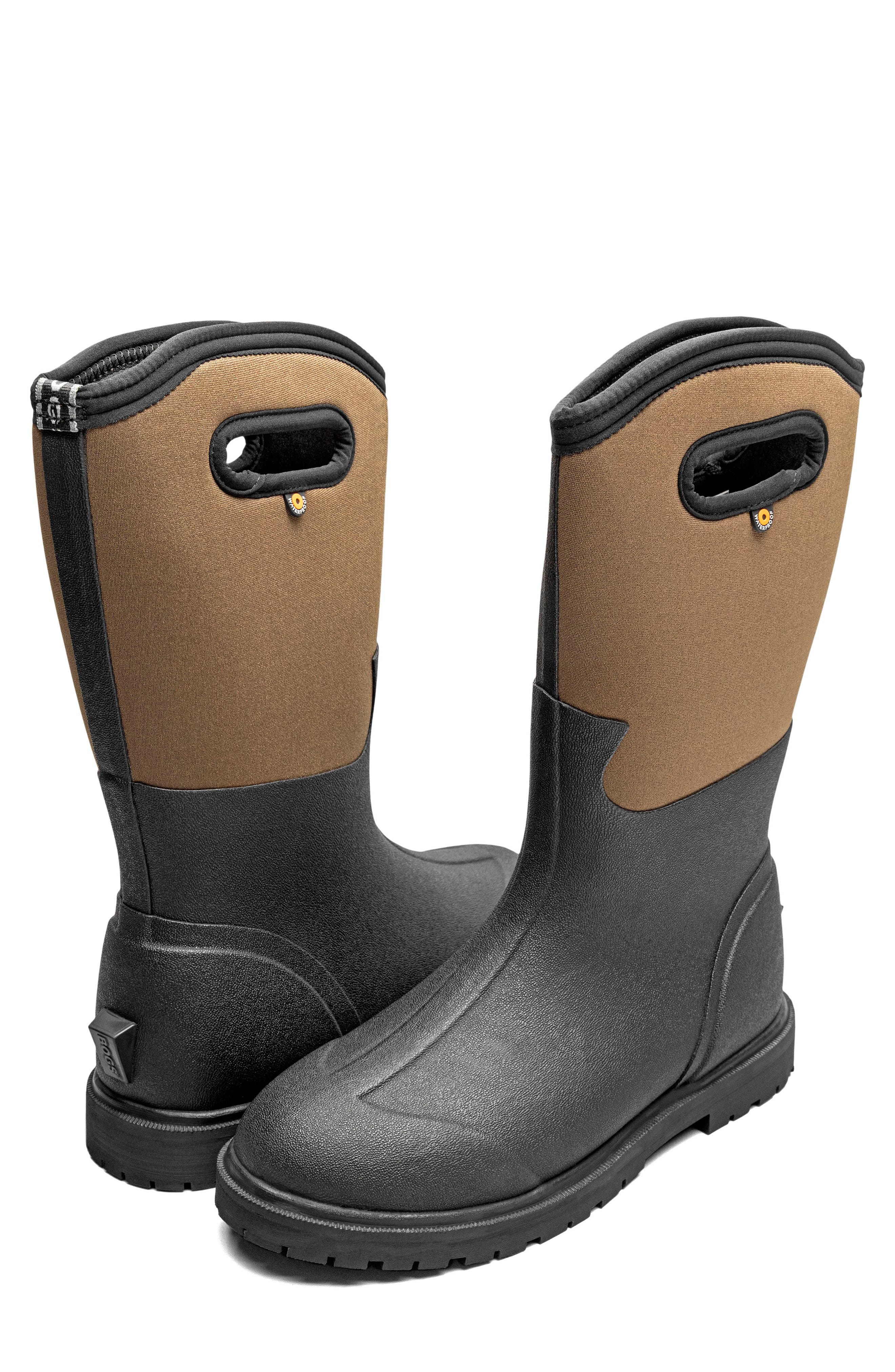 Roper Waterproof Rain Boot, Alternate, color, BLK AND BRN