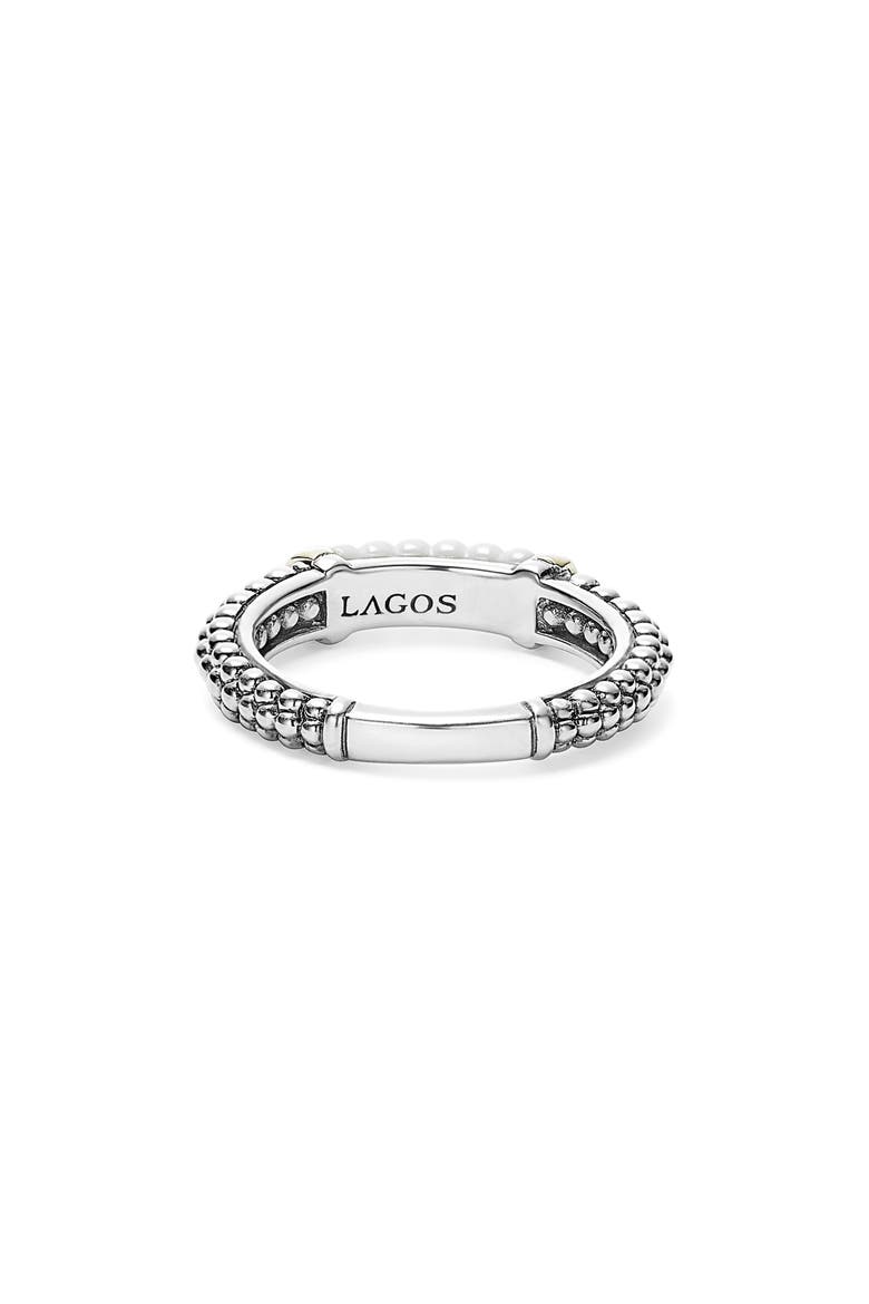 'Caviar' Stacking Ring, Alternate, color, WHITE/ GOLD