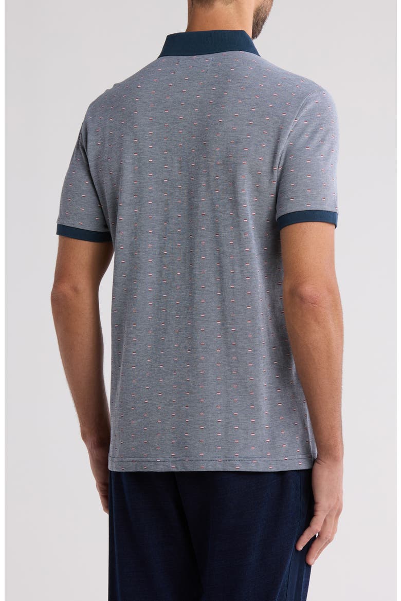 Line Print Bird's Eye Piqué Polo, Alternate, color, BLUE WING TEAL