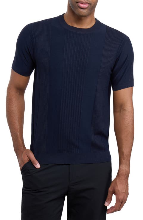 Stripe Short Sleeve Sweater