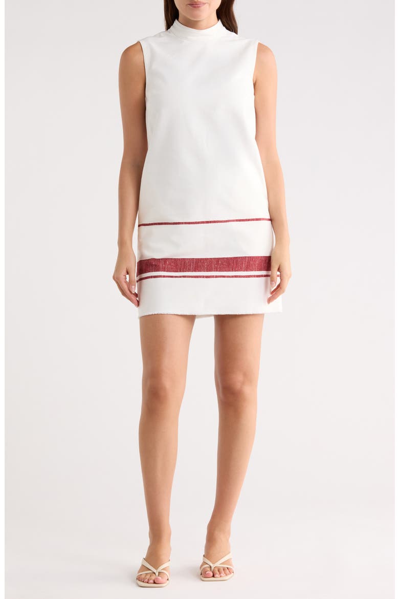 Striped Cotton Shift Dress, Main, color, WHITE/RED