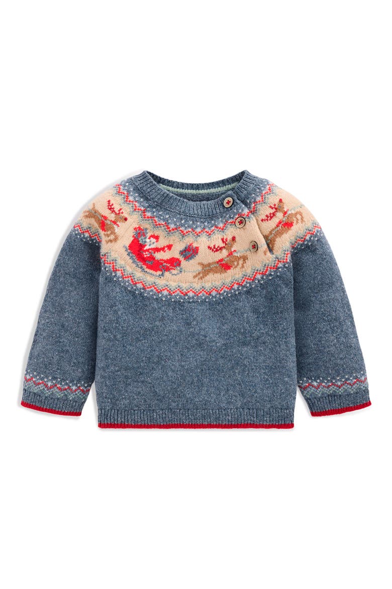 Kids' Fair Isle Sweater, Main, color, BLUE POLAR POST