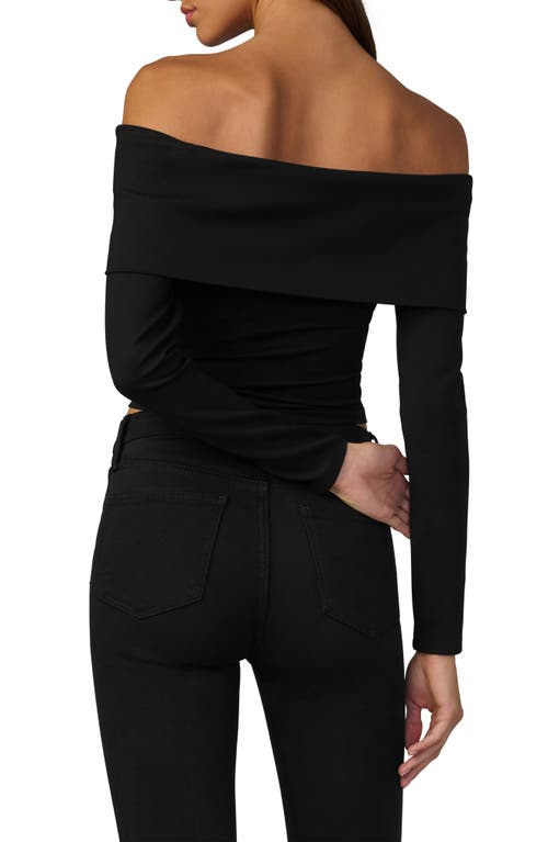 Joe's Jeans The Olive Off The Shoulder Long Sleeve Top In Black