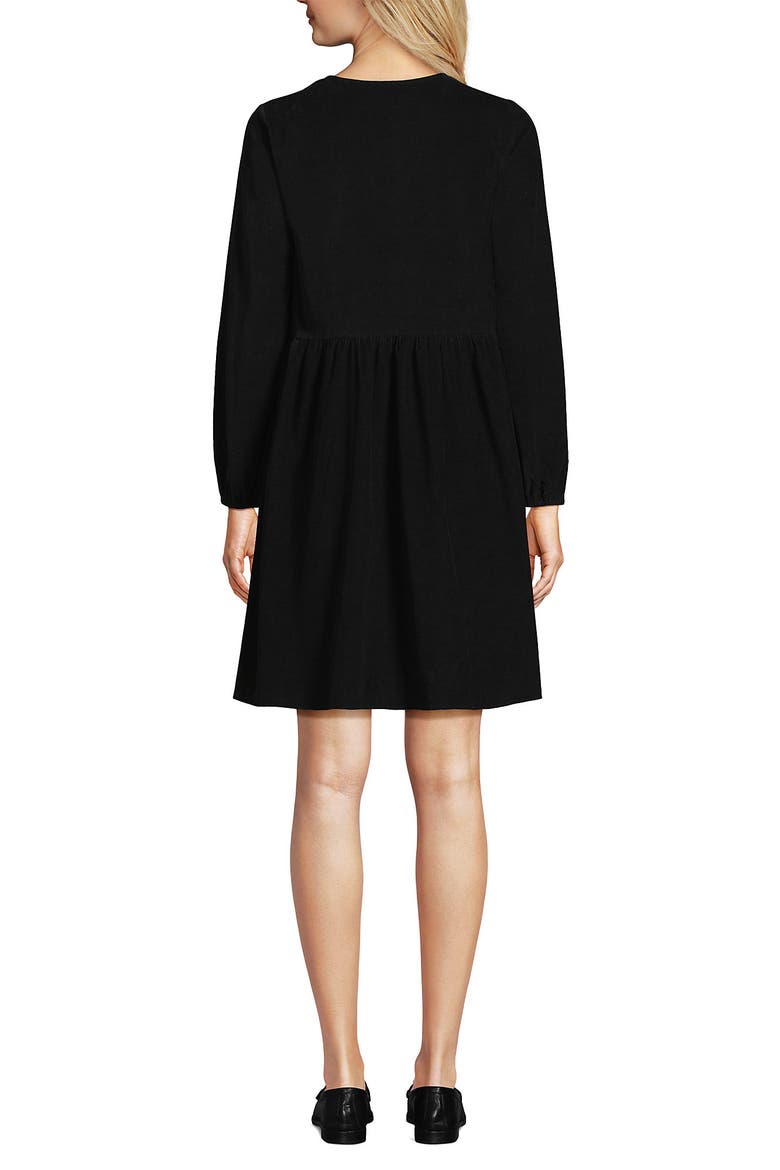 Pinwale Cord V Neck Dress, Alternate, color, Black