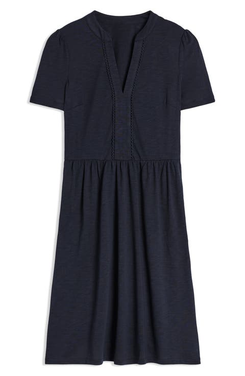 Naomi Picot Trim Cotton Blend Jersey Dress