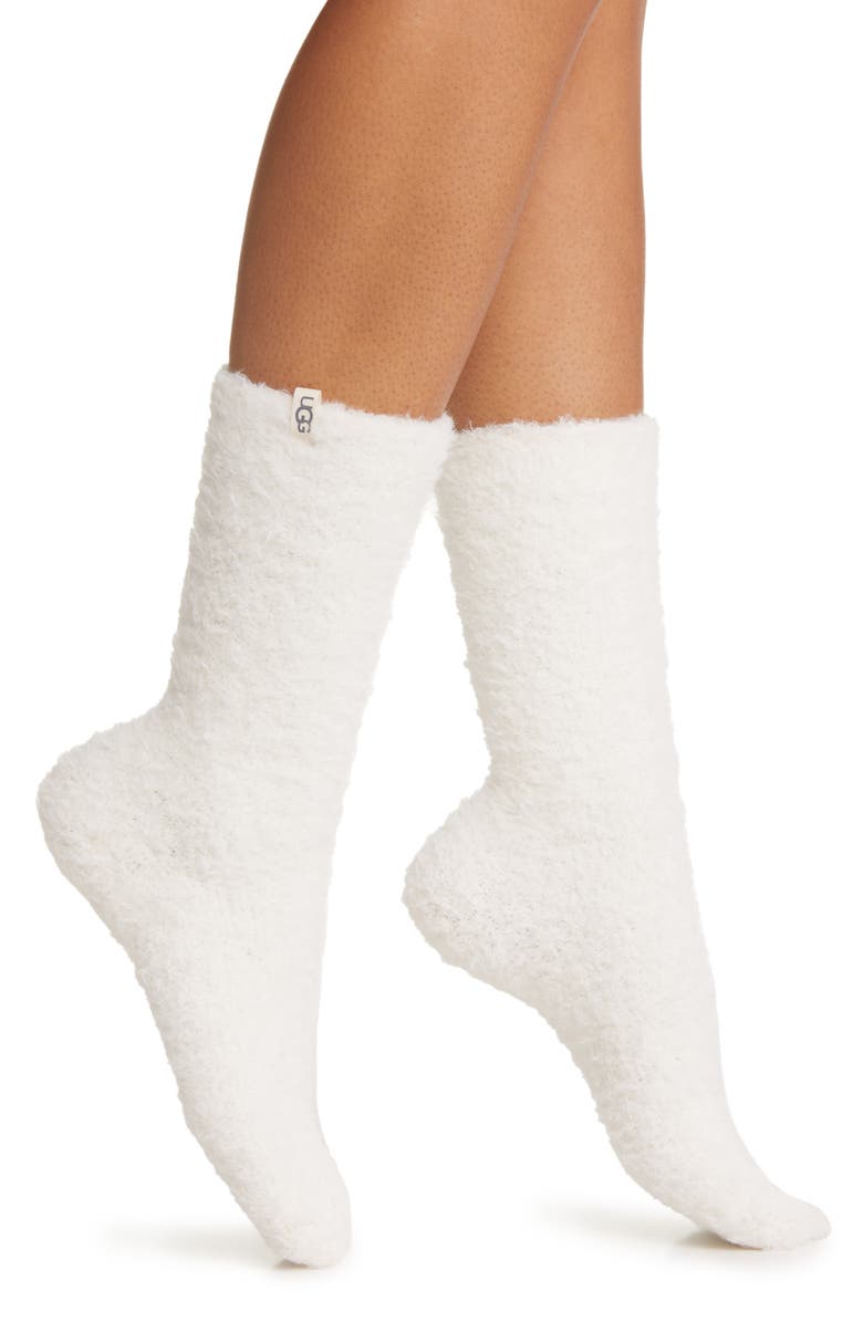 UGG<sup>®</sup> Teddi Cozy Crew Socks, Main, color, Crm