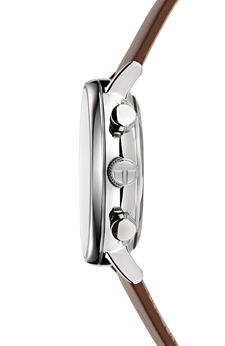 Ted Baker Barnetb Chronograph Leather Strap Watch, 41mm, Alternate, color, Brown