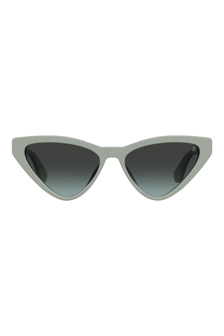 55mm Cat Eye Sunglasses, Main, color, GREEN/ GREY GREEN
