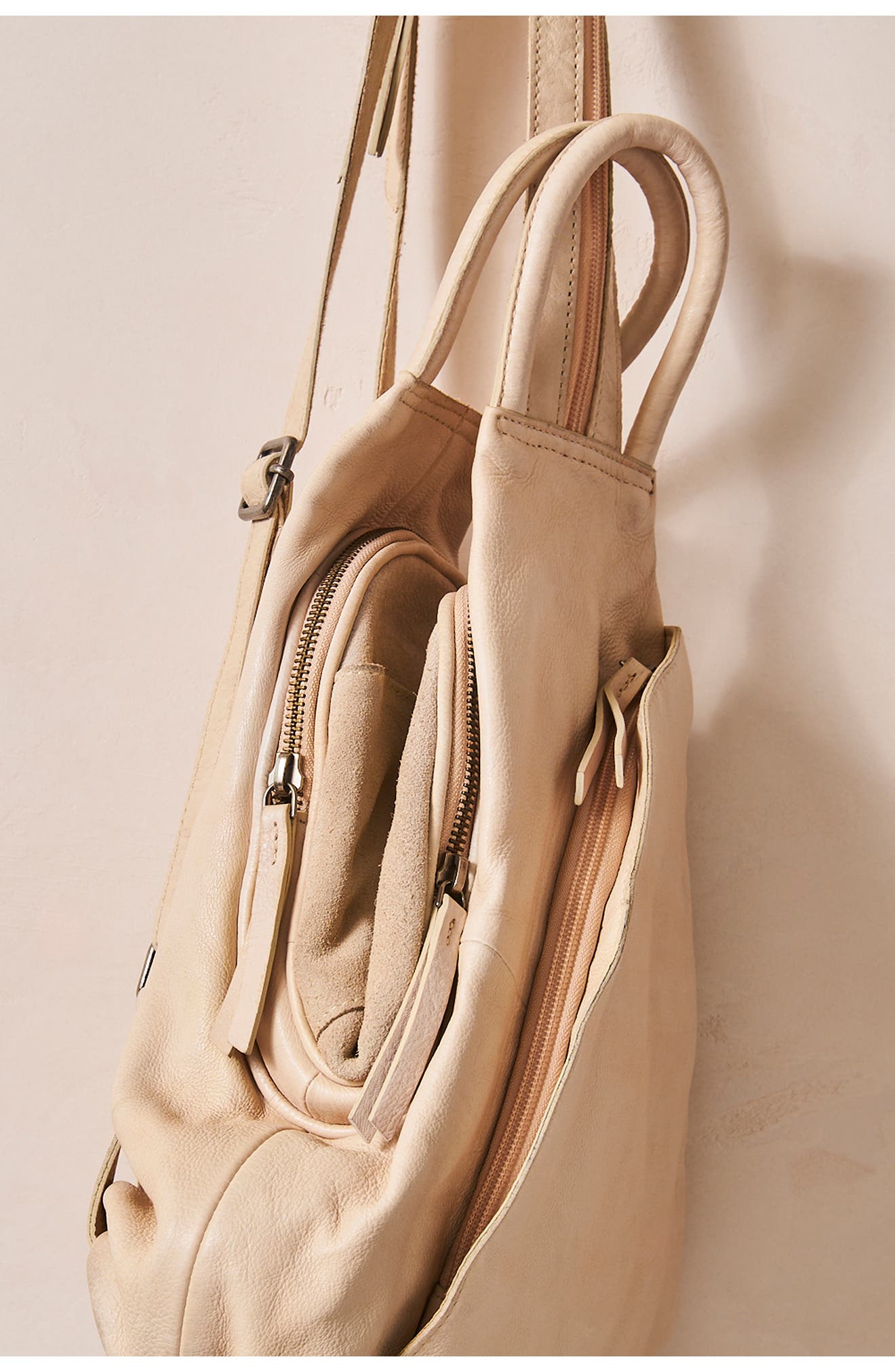 Free People We the Free Soho Convertible Leather Backpack, Alternate, color, Champagne